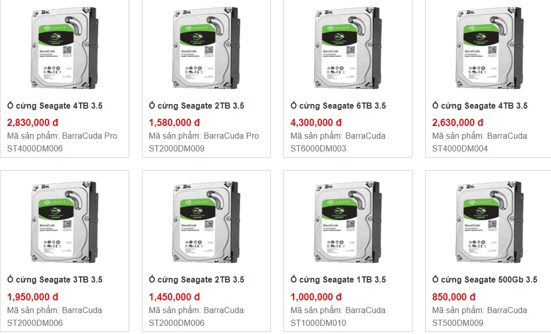 Báo giá ổ cứng Seagate tại tphcm